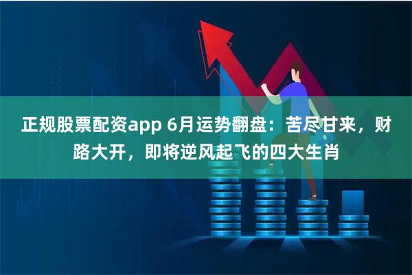 正规股票配资app 6月运势翻盘：苦尽甘来，财路大开，即将逆风起飞的四大生肖